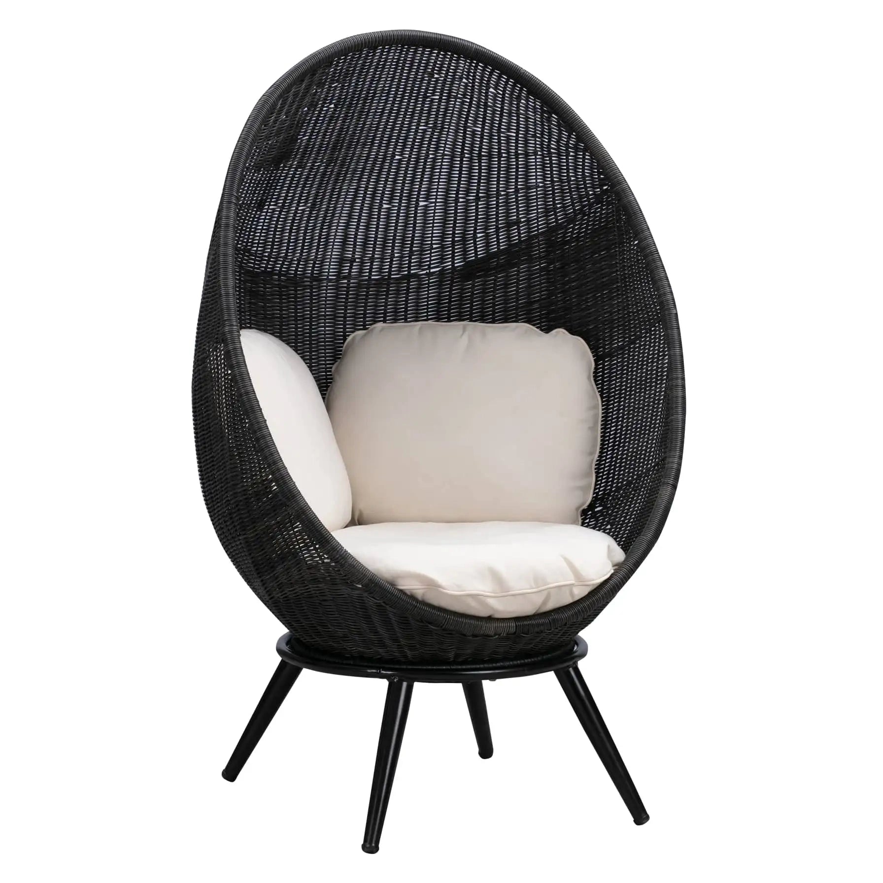 Cove Rattan Black Outdoor Egg Chair – B&Q